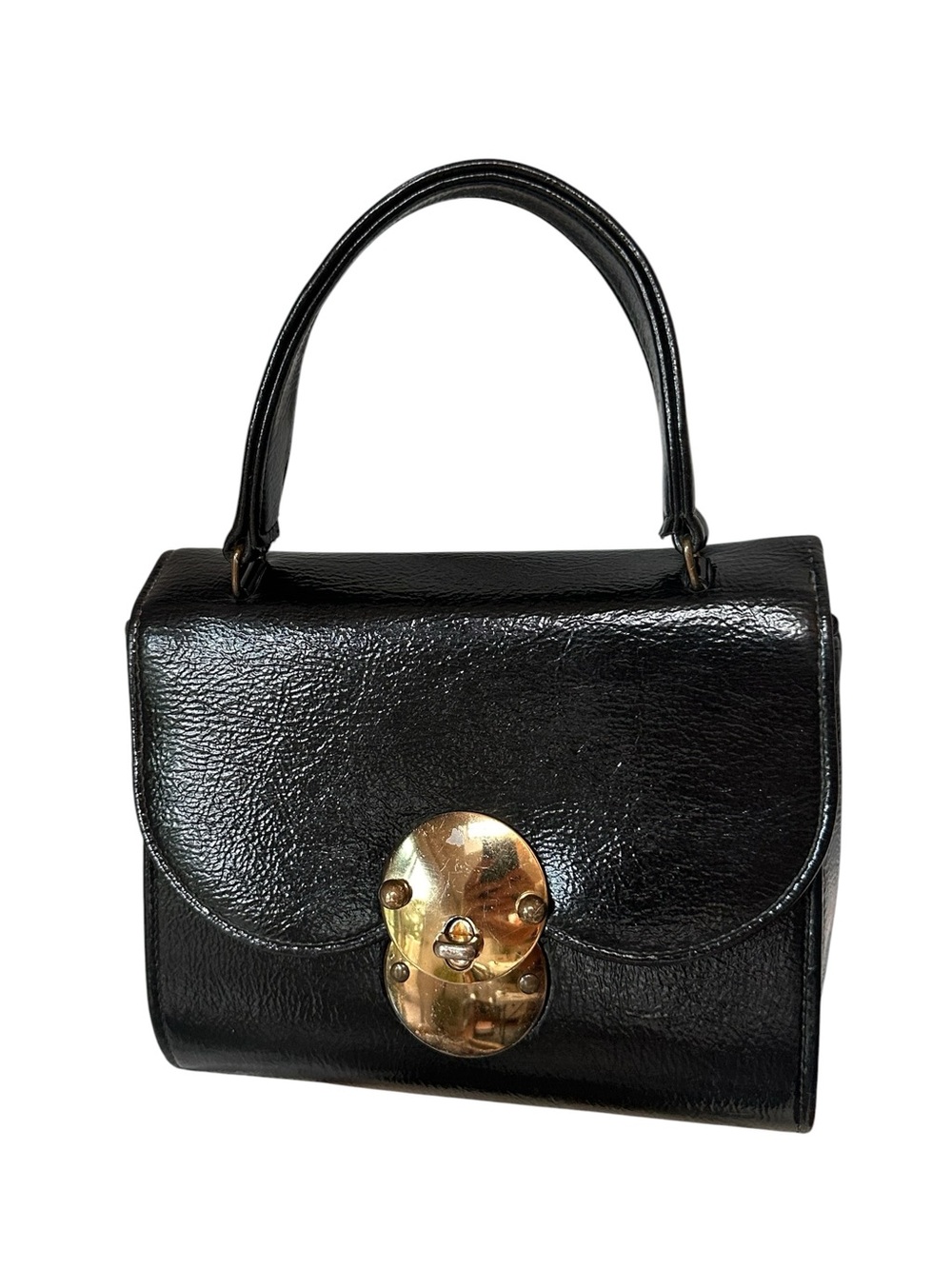 Vintage Delicato by M. Bravo Black Structured Handle Handbag – Made in USA